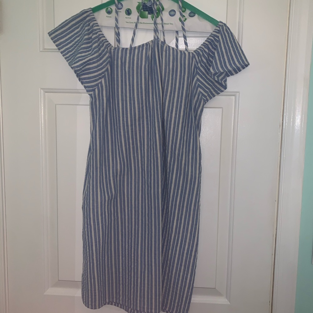 LUSH Blue and White Linen Dress